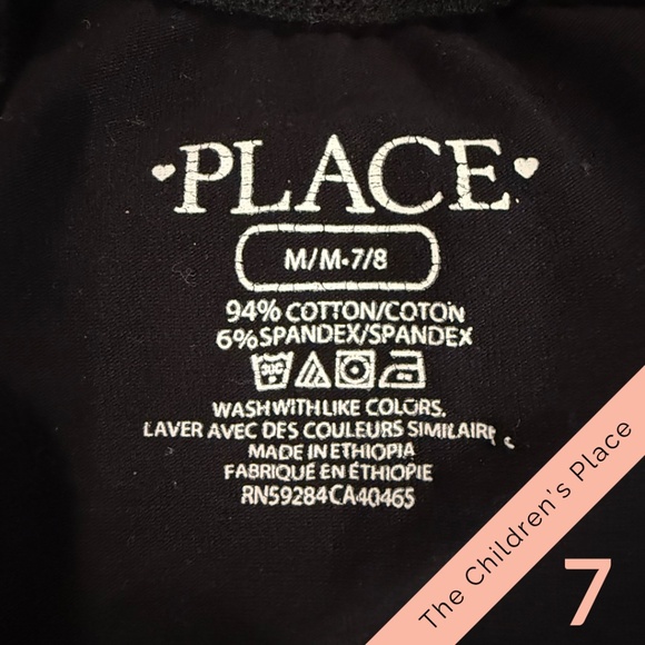 The Children’s Place Girl's Black Leggings Size 7/8 | Bundle of 2 - Picture 3 of 3